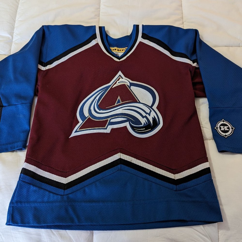 Vintage KOHO Colorado Avalanche NHL Embroidered Hockey Jersey Youth Size L/XL
